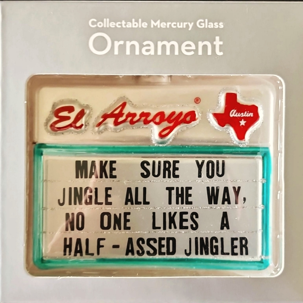 πHPπ Collectible Mercury Glass Christmas Ornament - Jingle All the Way - Picture 1 of 4